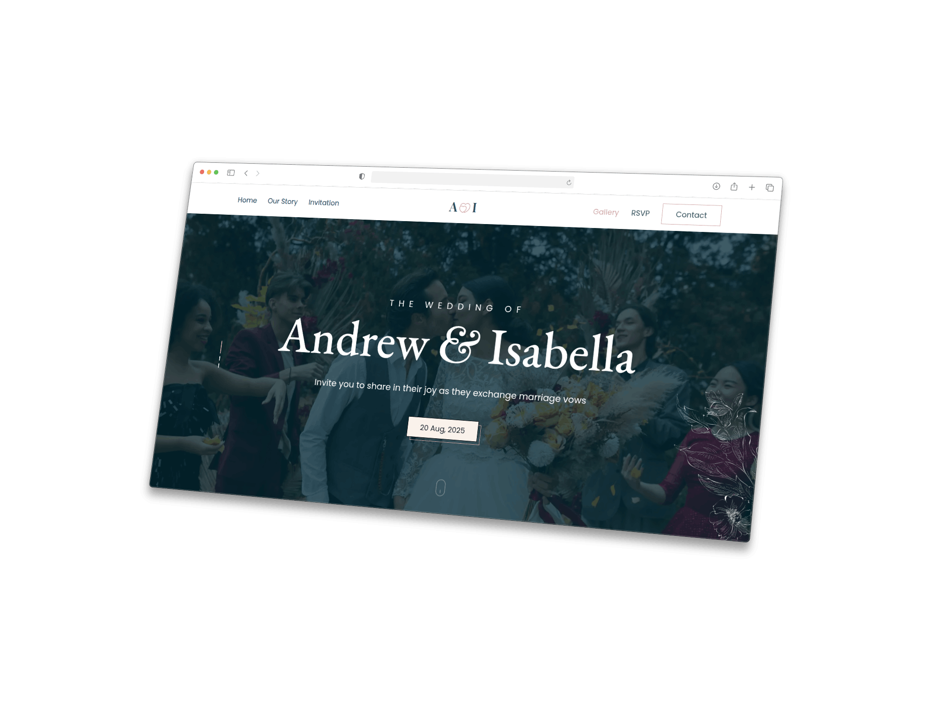wedding invitation digital website in html/css